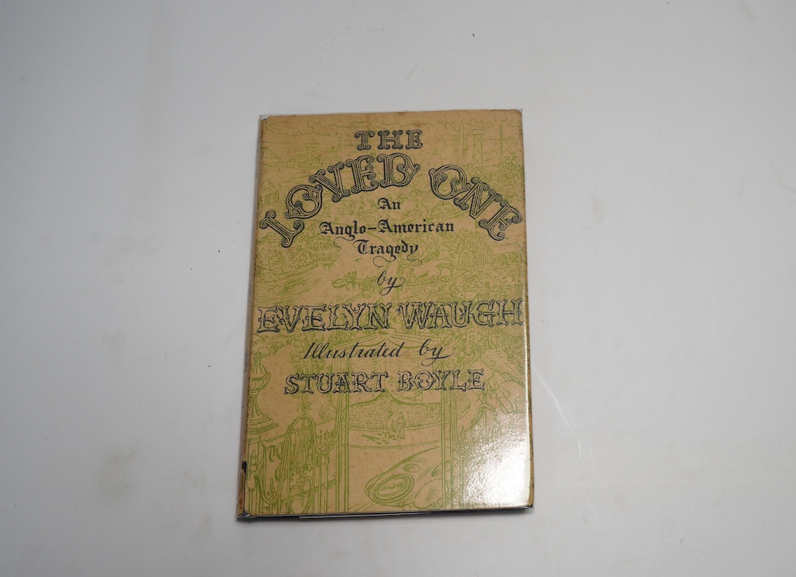 Waugh, Evelyn - The Loved One: An Anglo-American Tragedy, illustrated by Stuart Boyle, original blue cloth, spine lettered in gilt, in unclipped pictorial dust jacket, Chapman & Hall, London, [1948]